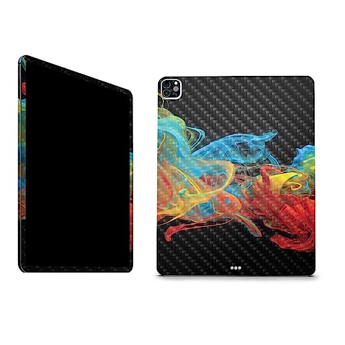 Image of MightySkins Carbon Fiber Skin Compatible with Apple iPad Pro 12.9 inch M2 6th Gen (2022) Full Wrap Kit - Primary Smoke | Protective, Durable Textured Carbon Fiber Finish | Easy to Apply | Made in The USA