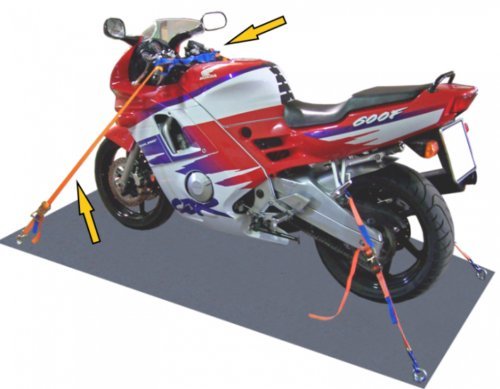 HGV Fleet Motorcycle Motorbike Quad Tie Down Trailer Transport Ratchet Straps - set of 4