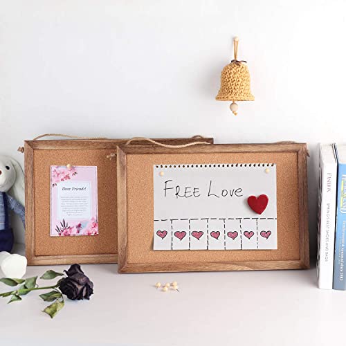 Emfogo 2-Pack Cork Board For Wall With 16X11Bulletin Boards Decorative Picture Framed Display Board Hanging Cork Board Office White Pin Board Vision Board For Room School Office Bedroom 20-Pushpin #TOP6