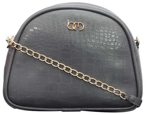 Image of Bagsy Malone Half Moon Sling Bag | Modish Sling Bag (Croco Grey1)