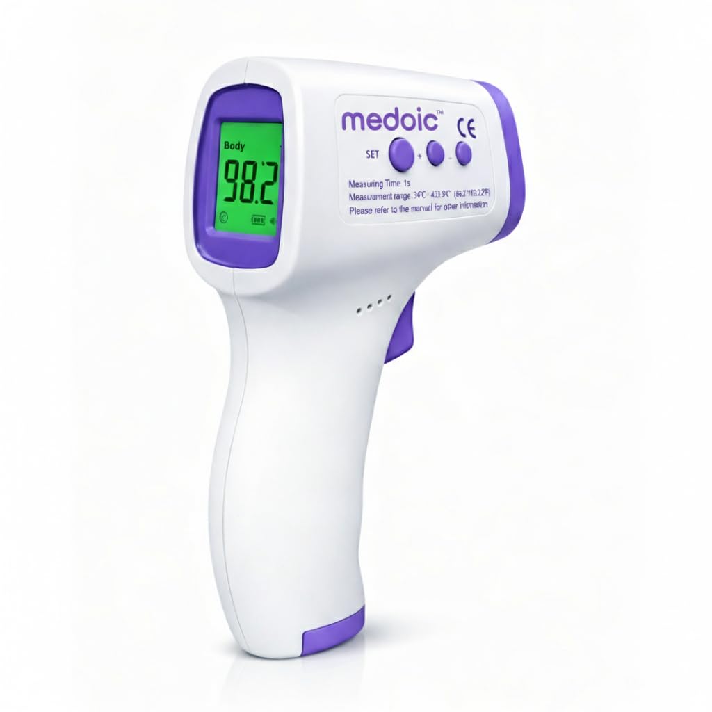 Medoic Infrared Thermometer | Non-Contact Gun Thermometer for Kids & Babies | Suitable for Body & Surface Temperature