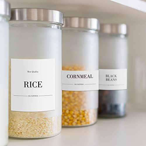 Maxxma 134 Kitchen Pantry Labels For Containers, Minimalist Seasoning Food Labels For Jars,Waterproof Storage Organization Stickers, White #TOP5