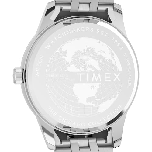 [NEW] $89.32 | Timex Men's Chicago 45mm Watch - Stainless Steel Bracelet Blue Dial Silver-Tone Case - image 4