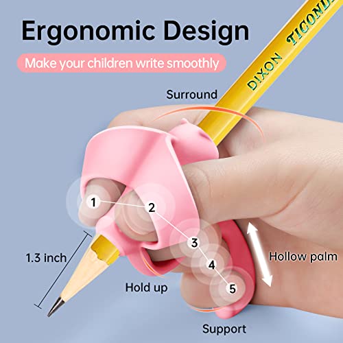 4Pcs Pencil Grips For Kids Handwriting,Pencil Grips For Both Left-Handed And Right-Handed,5 Fingers Pen Grips,Correction Posture Writing Aid For Toddler Students Preschoolers Children Special Needs #TOP1