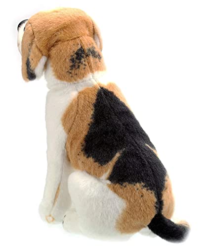 Image of Sitting Jawar Beagle Dog Soft Stuffed Plush Animal Toy for Kids Boys and Girls Birthday Gifts (Color: White and Brown) (30 cm)