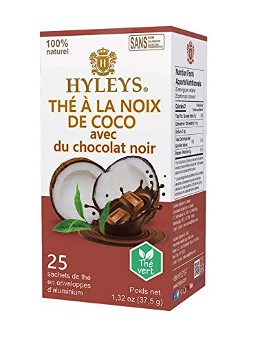 Miniatura 3 de Hyleys Wellness Natural Coconut Tea With Dark Chocolate - 25 Tea Bags (Gmo Free, Gluten Free, Dairy Free, Sugar Free & 100% Natural)
