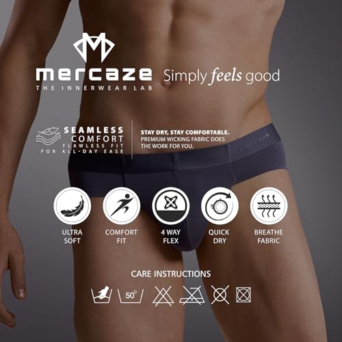 Image of Men's Ultra Soft Seamless Underwear M109 - Modal Spandex Comfort Brief, Quick Dry, Sweat Proof, Flexible Fit