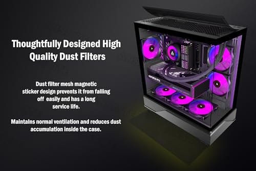 ANSAITE ATX PC-Gehäuse 6×120 mm ARGB PWM-Lüfter vorinstalliert ,Mid-Tower Gaming PC-Gehäuse, Panorama-Gehärtetes Glas Schwarz Computer-Gehäuse mit Typ-C, 360mm Radiator Unterstützung (Schwarz)