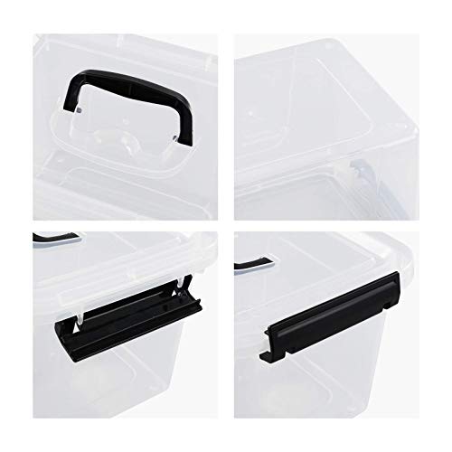 Annkkyus 6-Pack Plastic Storage Box Bin With Lid, Clear Lidded Boxes, 5 Liter #TOP2
