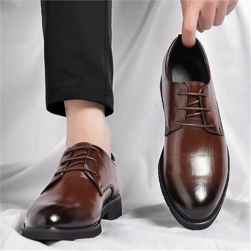 Men's Lace up Oxford Dress Shoes Genuine Leather Comfortable Business Casual Oxfords Slip Resistant Low Heel Office Wear Gift Choice2