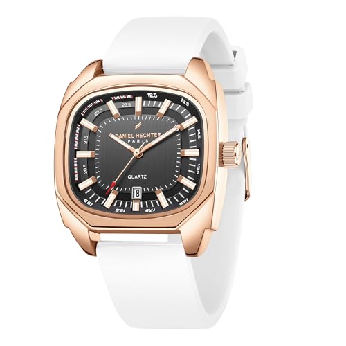 Image of Daniel Hechter Paris Marie Collection Analog Watch for Men with Square Dial, Date Display, Quartz Movement & Silicone Strap