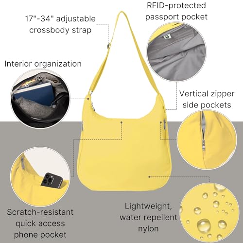 Image of Baggallini Swift Hobo Crossbody Bag for Women - Lightweight 15.7 inchx16 inch Travel Purse Handbag Hobo Bag