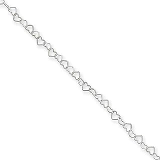 925 Sterling Silver 3.5mm Heart Cuban Link Chain Necklace 16 Inch Pendant Charm Fine Jewelry For Women Gifts For Her