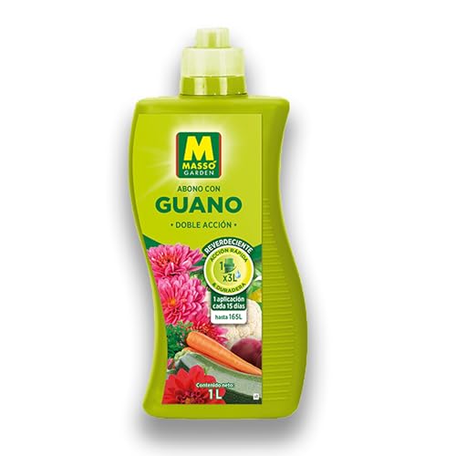 Abono con GUANO con Doble Acción MUY EFICAZ 1 Litro | Fertilizante líquido órgano-mineral NPK con Guano y Micronutrientes muy efectivo para huerto y plantas ornamentales | Nexum Market