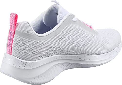 Skechers Skechers Women's Ultra Flex 3.0 New HorizonsSneaker, White Mesh Neon Pink Trim, 10 US
