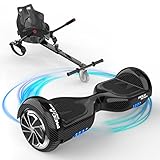MEGA MOTION Hoverboards con Hoverkart, Hoverboards HoverBoards, Hoverboards con Kart, Hoverkart para Hoverboards 6.5 Pulgadas, con Altavoz Bluetooth y Luces LED, Regalos para niños
