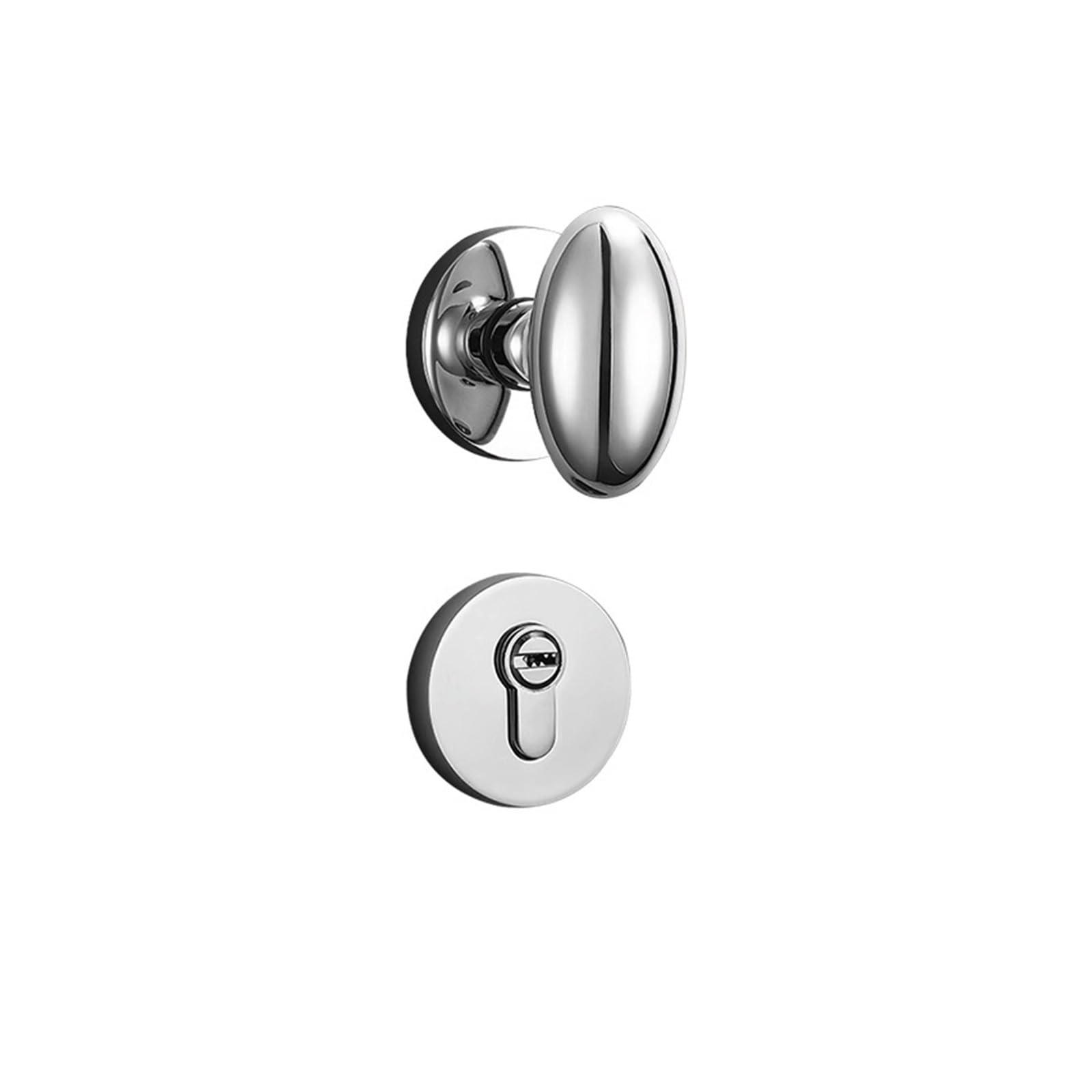NYRXRYTCA Room Door Lock Silver Split Lock Indoor Bathroom Ball Door Lock Silent Lock Toilet Magnetic Bedroom Complete Set(Bright chrome 7250 mechanical)
