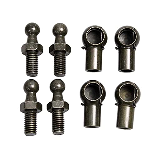 JINGLINGKJ Lot de 4 connecteurs à rotule M8 à filetage femelle - 10 mm - Ressort à gaz amovible - Connecteur à rotule en métal avec embout métallique Cover
