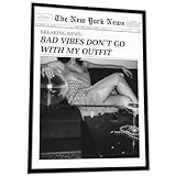 JUHMI Vintage Zeitung Schwarz Weiß Wandbilder | New York 