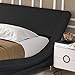 Amolife Upholstered Full Size Bed Frame/Deluxe Solid Modern Platform Bed/Mattress Foundation/Faux Leather Full Size Bed Frame with Adjustable Headboard and Slat Support, Black