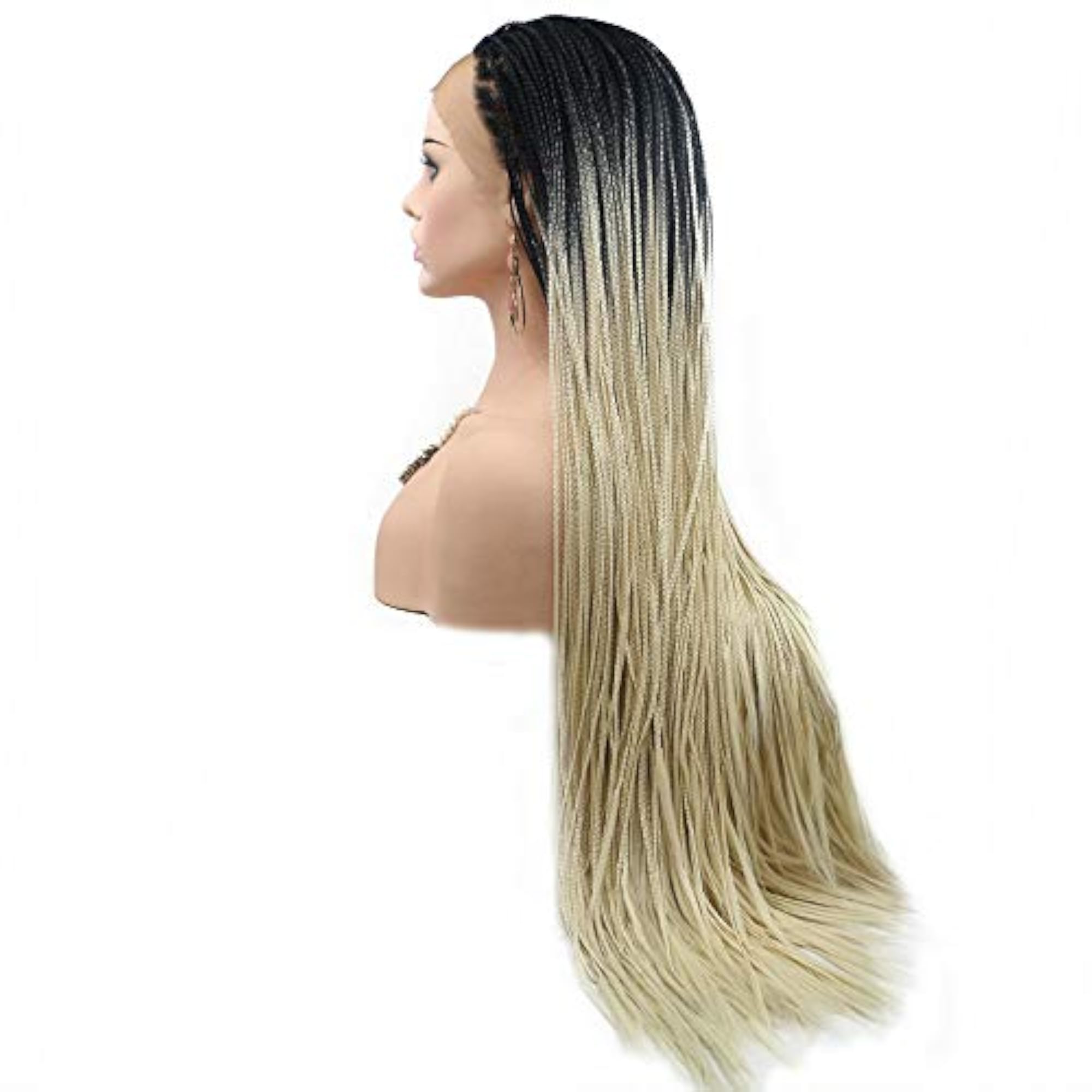 Women's Afro America Box Braided Wig, Long Braid