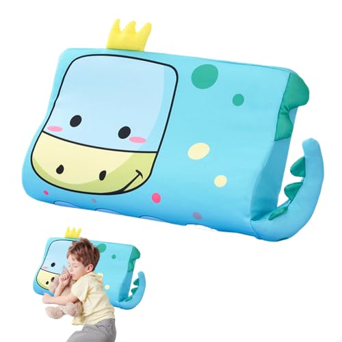 Wxeadu Almohada Infantil, 45 x 27 cm Almohada para Niños, Almohada Niño con Funda, con Memoria, Transpirable y Suave, Almohadas Ergonómica para Niños de 3 a 12 Trae Dulces Sueños (Dinosaurio)