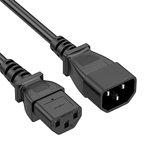 CABLEPELADO Cable de extensión alimentación | C14 a C13 | IEC 320 C13 a C14 | Sección 0.75mm² | 10A 250V | 18AWG | Apto para Ordenador, Monitor, Impresora, SAI, UPS, Servidores | Negro | 1.50 Metros