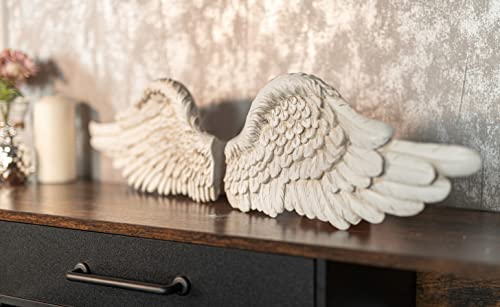 garden mile Vintage Style Shabby Chic Ange Ailes Mural Sculptures Ornement. Uniques Noël décoration Mural Sculpture Fée Porte. Disponible en doré, Argent ou Blanc millésime - Blanc millésime, Large Cover