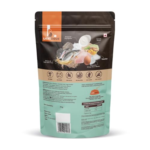 Image of LICKICIOUS Cat Super Food Topper 70g | Powdered Cat Dry Food Supplement | with Taurine, Fish Oil, Chicken, Spirulina & Flaxseeds | Shiny Coat, Healthy Heart, Eyesight, Immunity, Teeth, Strong Bones