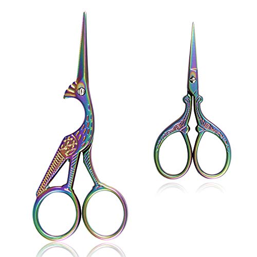 BIHRTC Scissors 4.5 Inch Bird Scissors Sewing Scissors and 3.6 Inch Embroidery Scissors Stainless Steel Sharp Scissors Shears for Sewing Needlework Art work Craft Office DIY Tools Small Shears