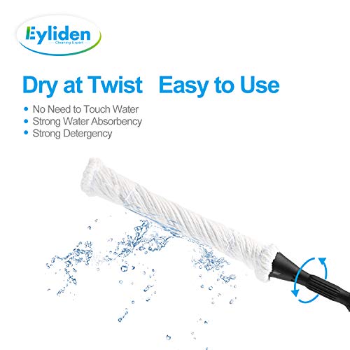 Eyliden MOP-FZ-02-SILVER With 2 Reusable Heads, Easy Wringing Twist Mop, With 57.5 Inch Long Handle, Wet Mops For Floor Cleaning thumb #3