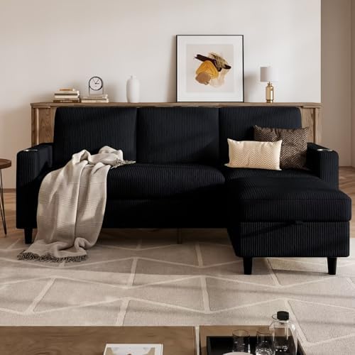 Convertible Sectional Couches for Living Room, 3 Seats L Shaped S...