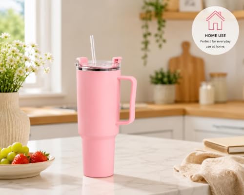 Image of 1800ml Plastic Tumbler with Handle, Reusable Straw Cup, BPA Free Leakproof Water Mug, Large Capacity Travel Sipper for Office, Gym, Home, Car Cup Holder Friendly, Multicolor (Color May Vary)