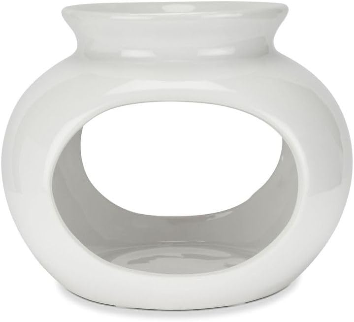 Bravich Tall Orb Wax Burner White. Ceramic Wax Melt Burners For Wax Melts & Essential Oil, With