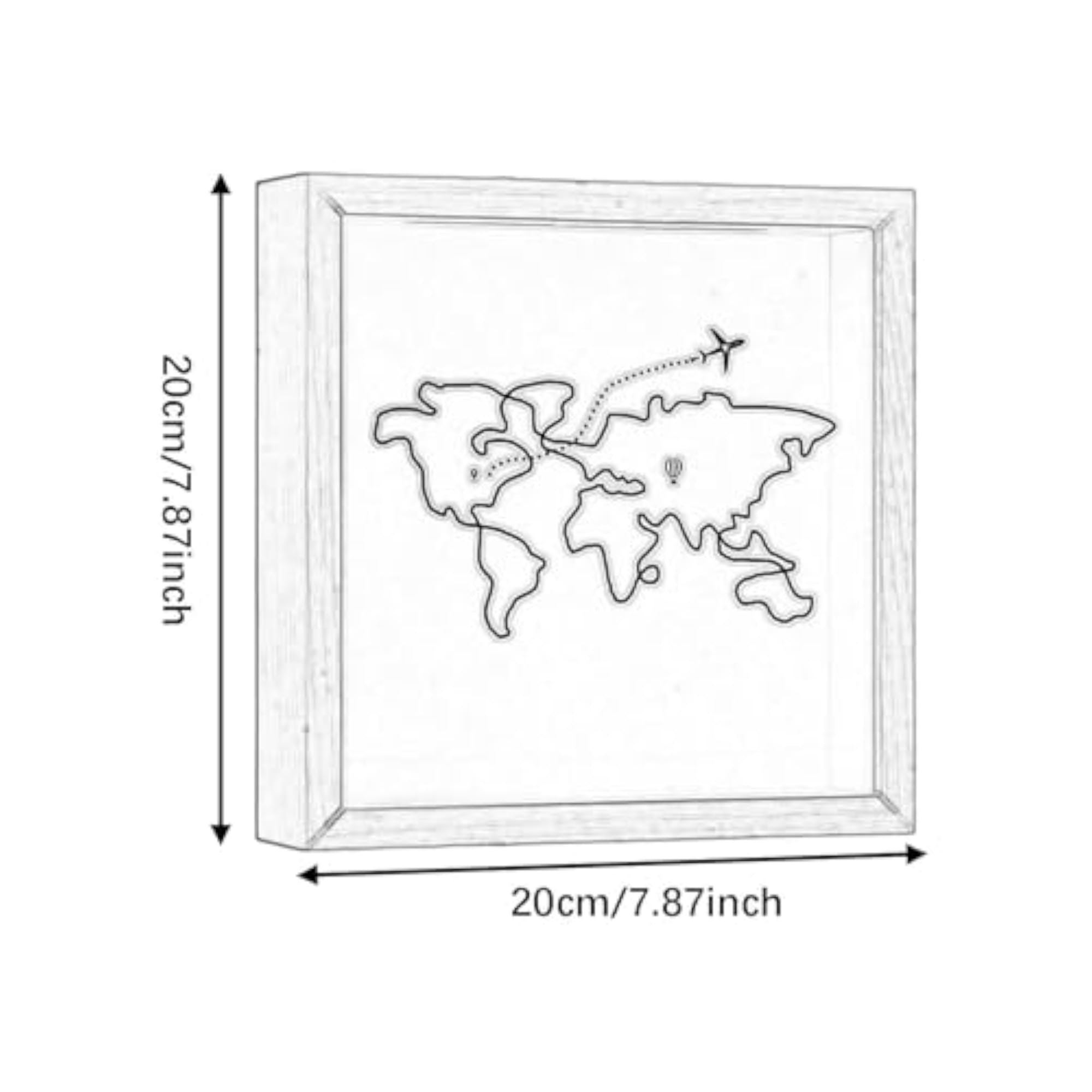 Square Ticket Holder Shadow Box Frame for Handicrafts