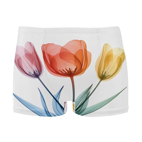 Color Tulip Flowers Mens Swim Trunk Swimwear Bathing Suit Swim Brief Square Leg Board Short S S0406644