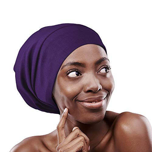Image of Satin Lined Sleep Slouchy Cap Curly Girl Slap Headwear Gifts For Frizzy Hair Women