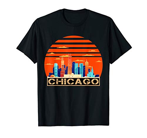 Chicago City Skyline Flag T-Shirt, Chicago Skyline Shirt T-Shirt