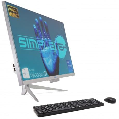 SIMPLETEK PC All in One RGB Core i5 Windows 11 Pro 27" Full HD RAM 16 GB SSD 2 TB | Webcam Integrata, WiFi5, Bluetooth | Computer Fisso Desktop