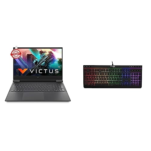 Image of HP Victus Gaming AMD Ryzen 7-5800H 16.1 inch(40.9 cm) FHD Gaming Laptop & HyperX Alloy Core RGB - Membrane Gaming Keyboard