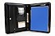 Noda Executive Leder-Padfolio mit 2 Ringen, professionelles Business-Portfolio mit Reißverschluss, Lebenslauf, Dokument, Notizblock, Tablet, Schreibblock-Organizer, Herren, Damen und Herren, Schwarz