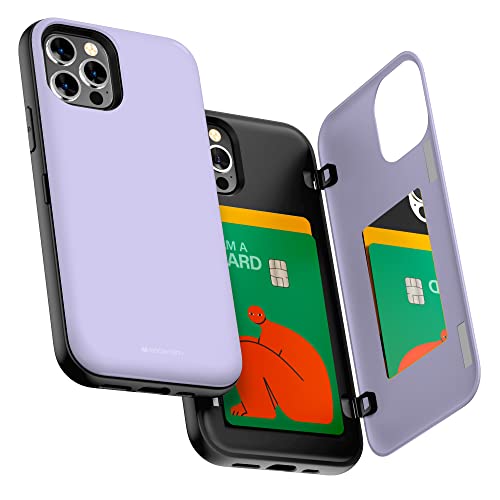 Étui portefeuille iPhone 12 et 12 Pro GOOSPERY double couche violet lilas