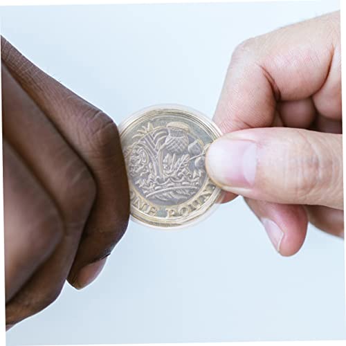 100 cápsulas para monedas plásticas con caja organizadora miniatura 2