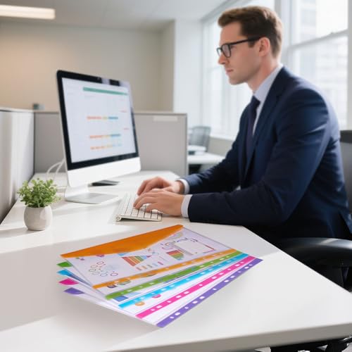 Donken Dokumententasche A4 Abheftbar, Wasserdichte Dokumentenmappe Sammelmappen mit Klettverschluss & Etikettentasche, Bunte Mappen für Dokumente Organisieren (10 Stück, Bunt & Transparent)