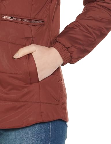 Image of Qube By Fort Collins Women's Medium-Length Bomber Jacket with Detachable Hood Stylish Winterwear for All-Day Comfort |Material: Nylon