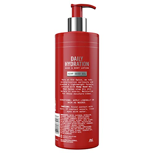 Old Spice Daily Hydration Hand & Body Lotion For Men, With Hemp Seed Oil, 16.0 Fl Oz, Pack Of 4 (Packaging May Vary) #TOP2