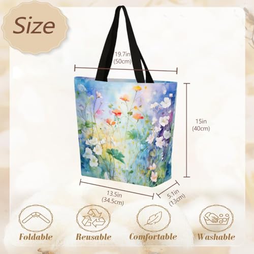 Bolso Tote de Lona con Cierre para Mujer Grande con Bolsillos miniatura 4