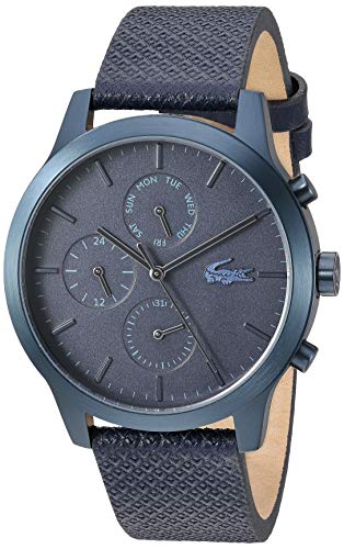 Lacoste Blue pvd Quartz Watch with Leather Strap, 20 (Model: 2010998)