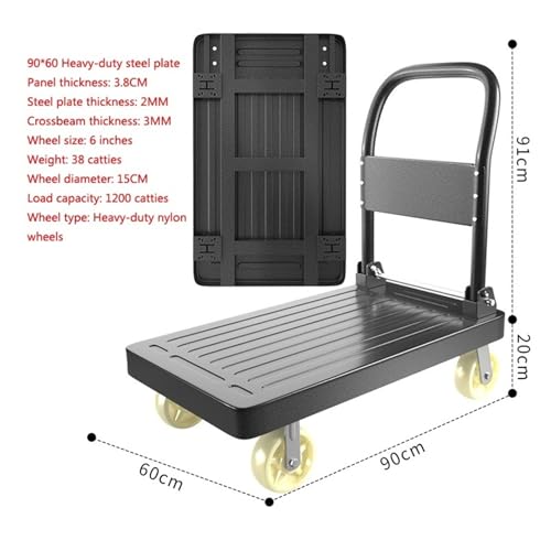 Carretilla plegable multiusos con ruedas de nailon de 6 pulgadas miniatura 2