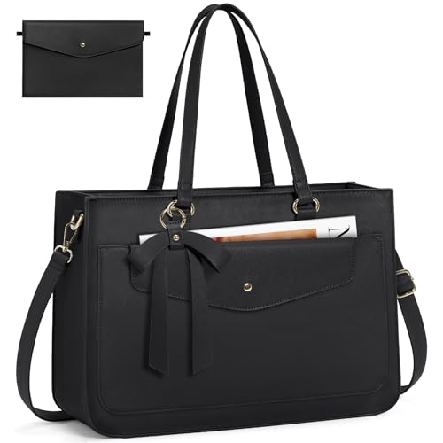 RAINSMORE Borsa da Lavoro Donna con Pochette Grande Borsa Porta PC 15.6 Pollici Borse Università...